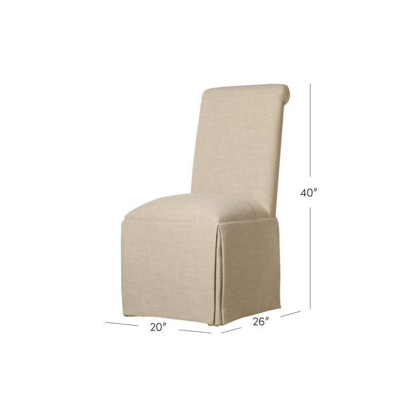 Alcott Hill Weare Solid Back Skirted Upholstered Dining Chair & Reviews