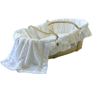 Minky Dot Moses Basket Bedding Set