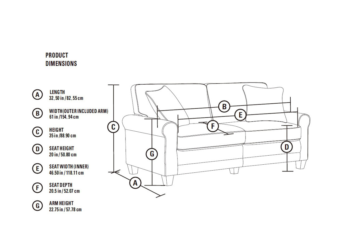 Serta at Home Serta® RTA Copenhagen 61" Loveseat & Reviews Wayfair