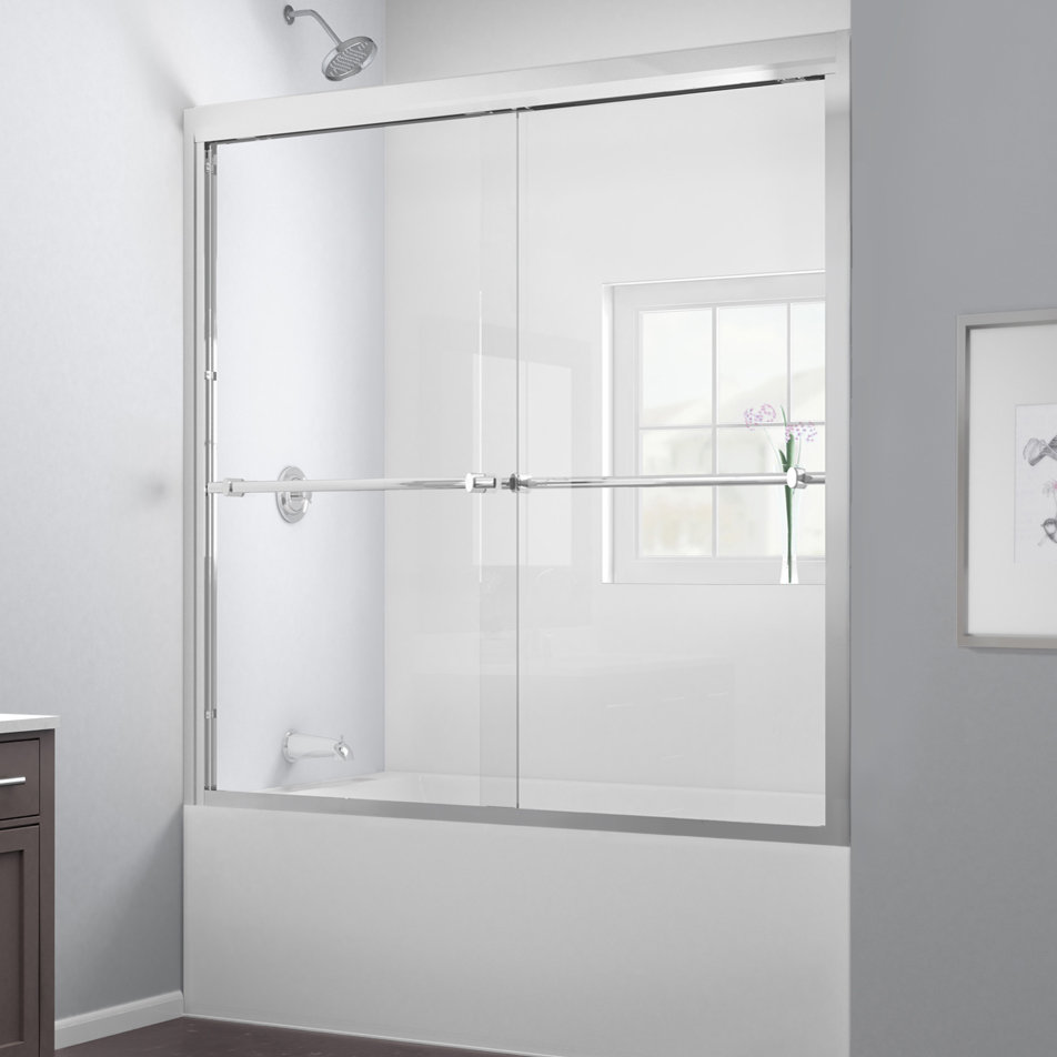 DreamLine Duet 59" x 58" Bypass Single Sliding Frameless Tub Door