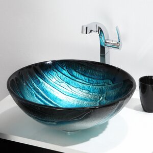 Ladon Glass Circular Vessel Bathroom Sink