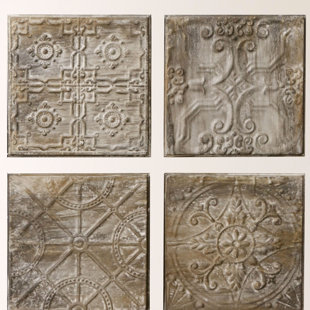 Find The Perfect Tin Ceiling Tiles Wayfair Kober 4 Piece Embossed Ceiling Tile