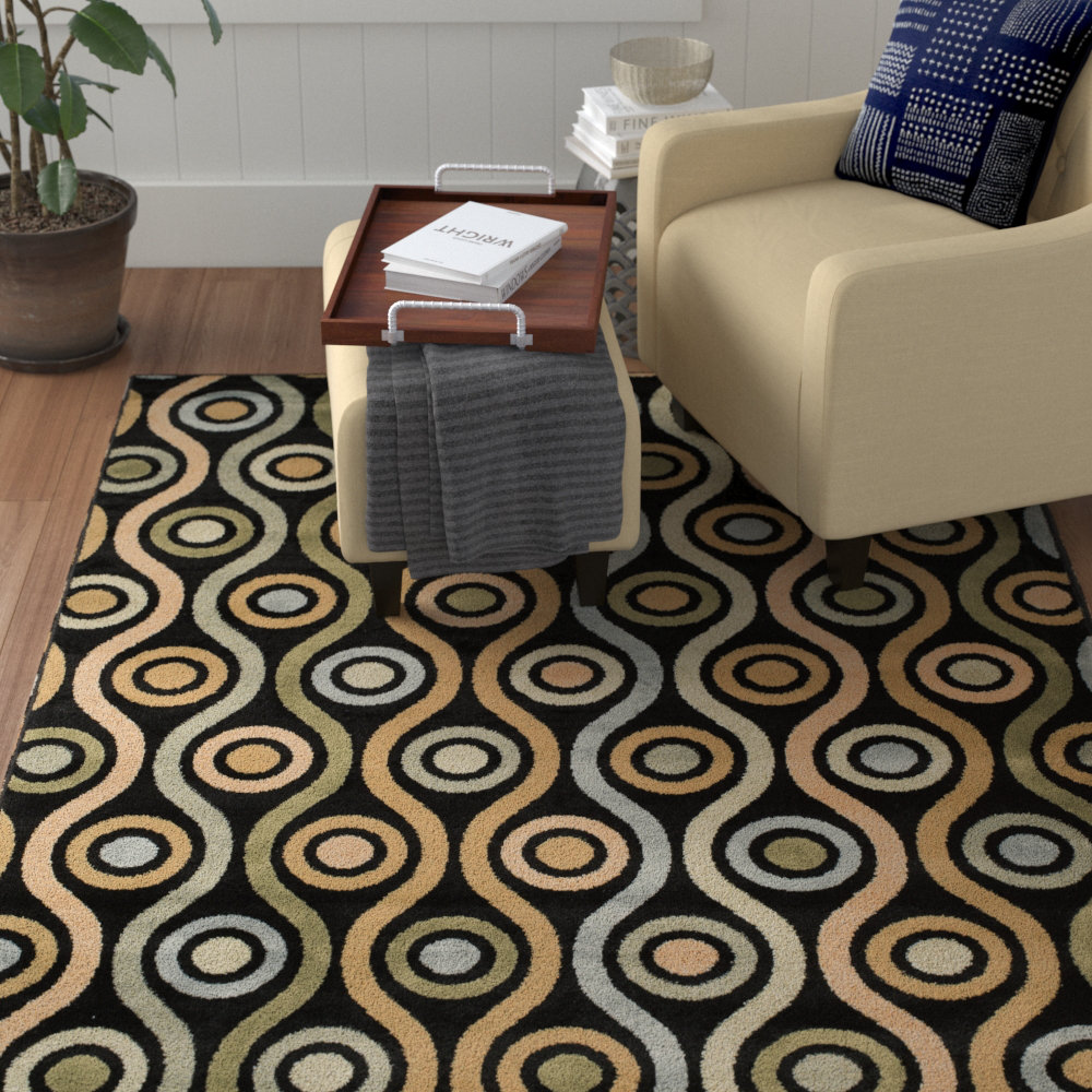 Winston Porter Hillside Avenue Yellow Black Area Rug Wayfair