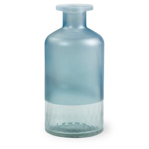 Frosted Blue Glass Bottle (Set of 2)