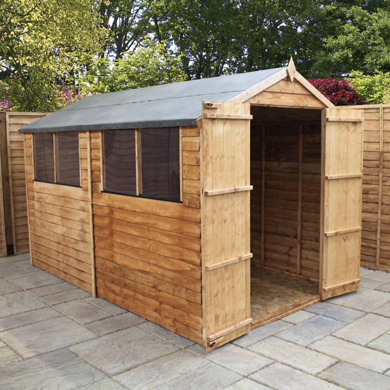 mercia garden products 6 x 10 wooden overlap apex storage