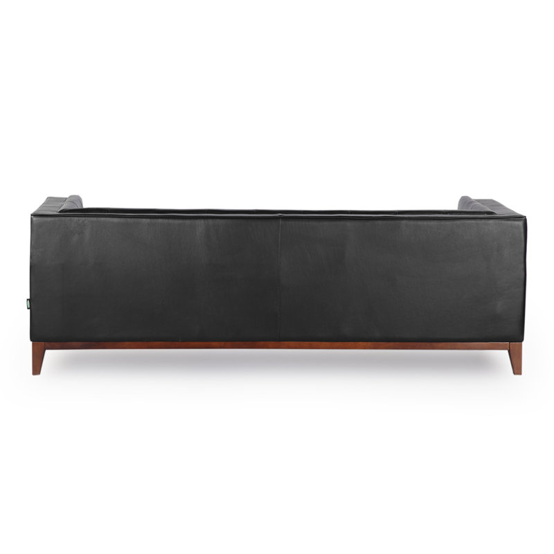 Malin Mid Century Modern Loft Leather Chesterfield Sofa