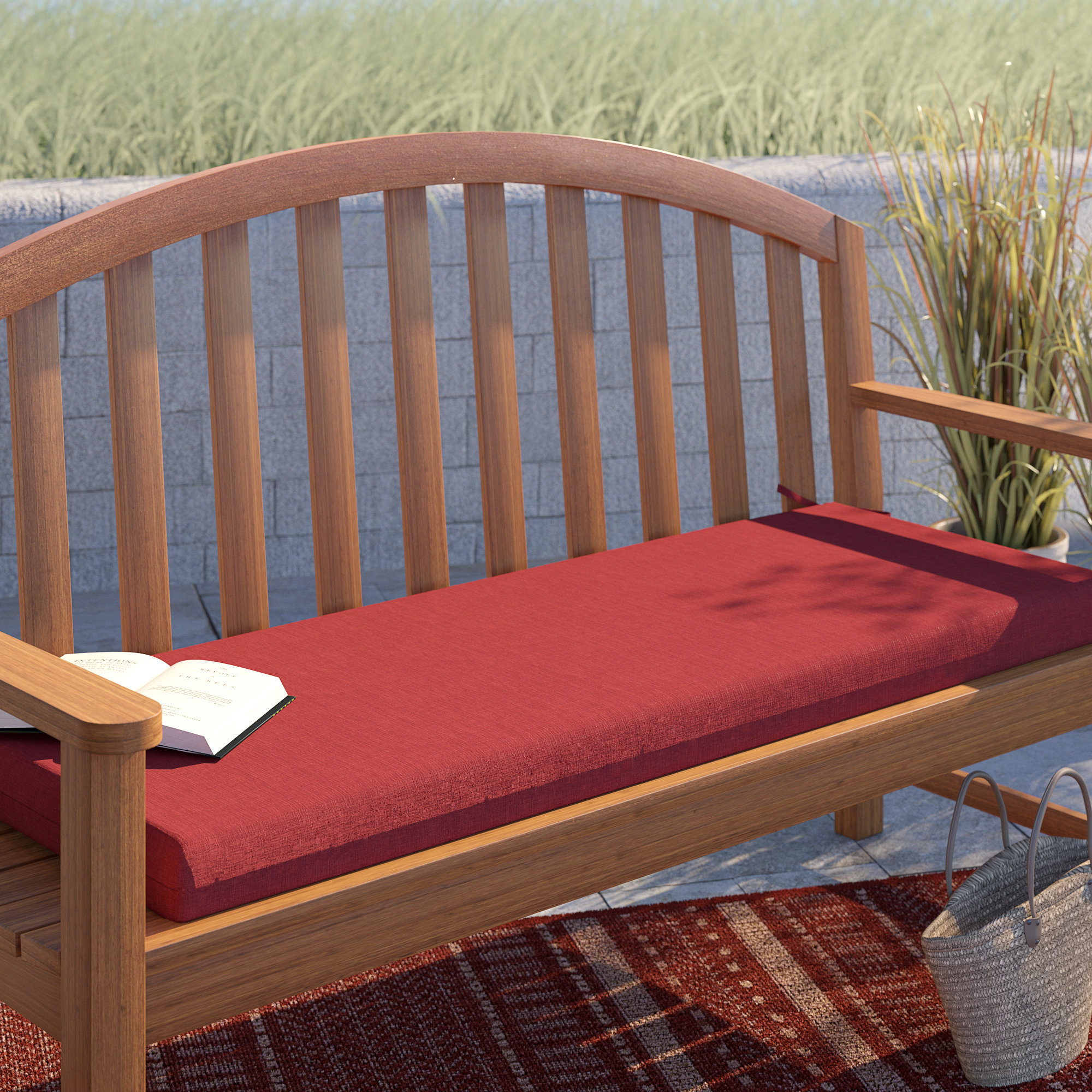 Longs Tides Texture Outdoor Bench Cushion Reviews Wayfair