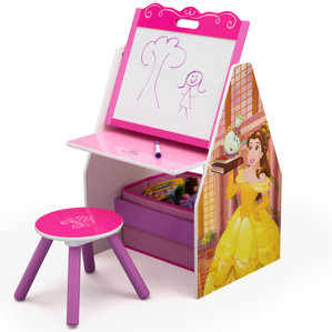 Disney Princess Activity Center Easel Art Desk with Stool and Toy Organizer by Delta Children