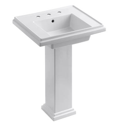 K 2344 8 0 1 4 Kohler Memoirs Ceramic 25 Pedestal Bathroom Tresham Ceramic 24 Pedestal Bathroom Sink With Overflow