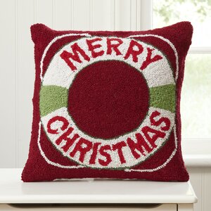 Holiday Lifesaver Hooked Pillow