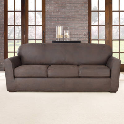 Sure Fit Ultimate Stretch Box Cushion Sofa Slipcover Reviews Wayfair Ultimate Stretch Box Cushion Sofa Slipcover