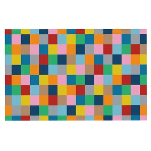 Project M 'Blocks Zoom' Geometric Rainbow Doormat
