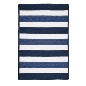 Eagle Lake Nautical Blue/White Indoor/Outdoor Area Rug