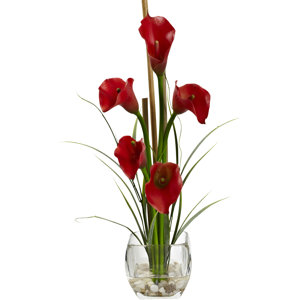 Calla Lilly Liquid Illusion with Decorative Vase Floral Arrangements