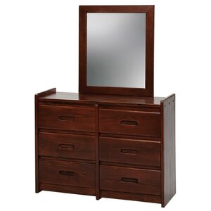 6 Drawer Double Dresser with Mirror