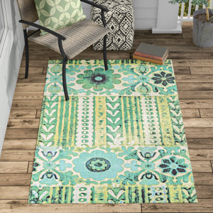 Elinore Hand Woven Emerald Indoor/Outdoor Area Rug