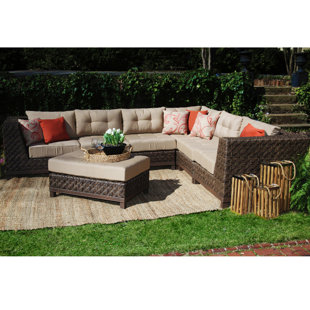 Sunbrella Fabric Included Outdoor Sofa Sets Joss Main Larosa 7 Piece Sunbrella Sectional Seating Group With Cushions