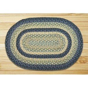 Breezy Blue/Taupe/Ivory Braided Area Rug