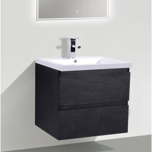Floating Wall Mounted Bathroom Vanities You Ll Love Wayfair Save Orren Ellis Lina 24 Wall Mounted Single Bathroom Vanity Set