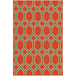 Seaside Orange/Teal Indoor/Outdoor Area Rug