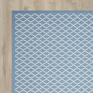 Bacall Blue / Beige Indoor / Outdoor Area Rug