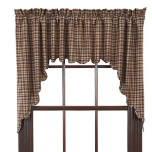 Isabell Scalloped Lined Curtain Valance (Set of 2)