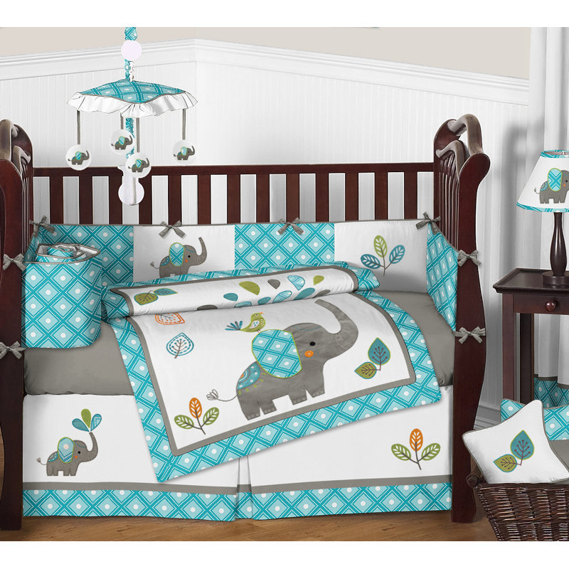 Sweet Jojo Designs Mod Elephant 9 Piece Crib Bedding Set Reviews Mod Elephant 9 Piece Crib Bedding Set