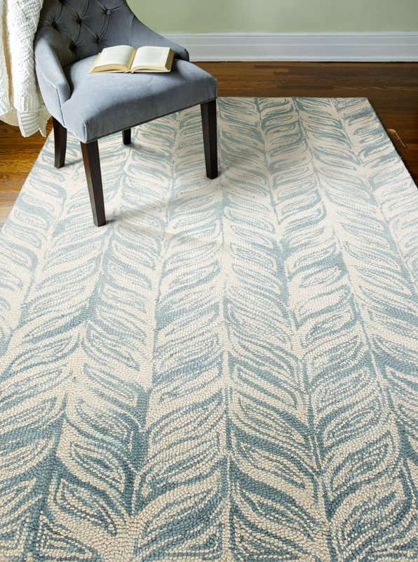 Brayden Studio Luckett HandTufted Ivory/Aqua Area Rug & Reviews