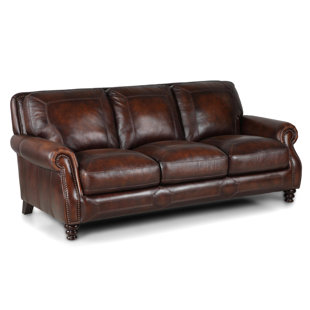 cognac leather couch wayfair