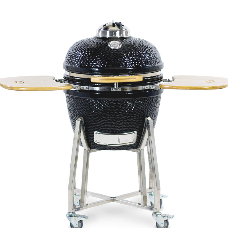 LouisianaGrills 46" Kamado Charcoal Grill with Side Shelves Wayfair