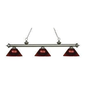 Zephyr Traditional 3-Light Steel Billiard Light