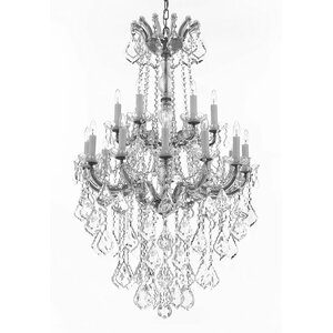 Alvarado 18-Light Traditional Chain Crystal Chandelier