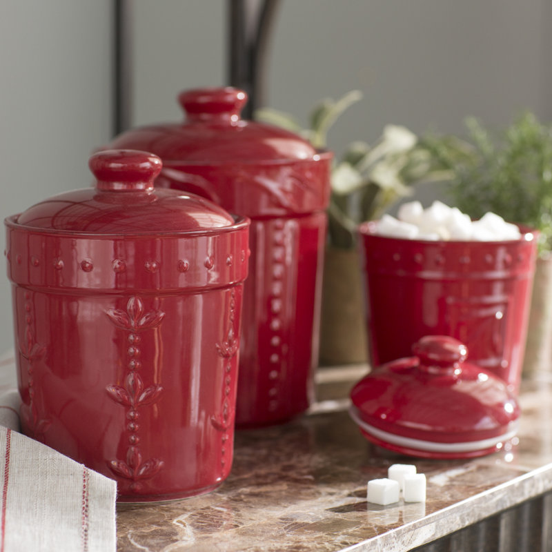 Lark Manor Genesee 3 Piece Kitchen Canister Set Reviews Wayfair Genesee 3 Piece Kitchen Canister Set