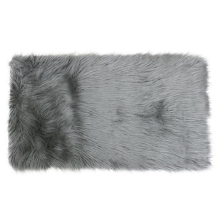 Faux Mongolian Fur Rug Wayfair Keller Bright Silver Area Rug