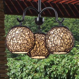 Plug In Outdoor Hanging Lights You Ll Love Wayfair Syracuse 3 Light Outdoor Chandelier