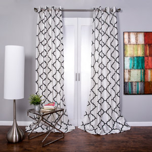 Morocco Geometric Semi-Sheer Grommet Single Curtain Panel