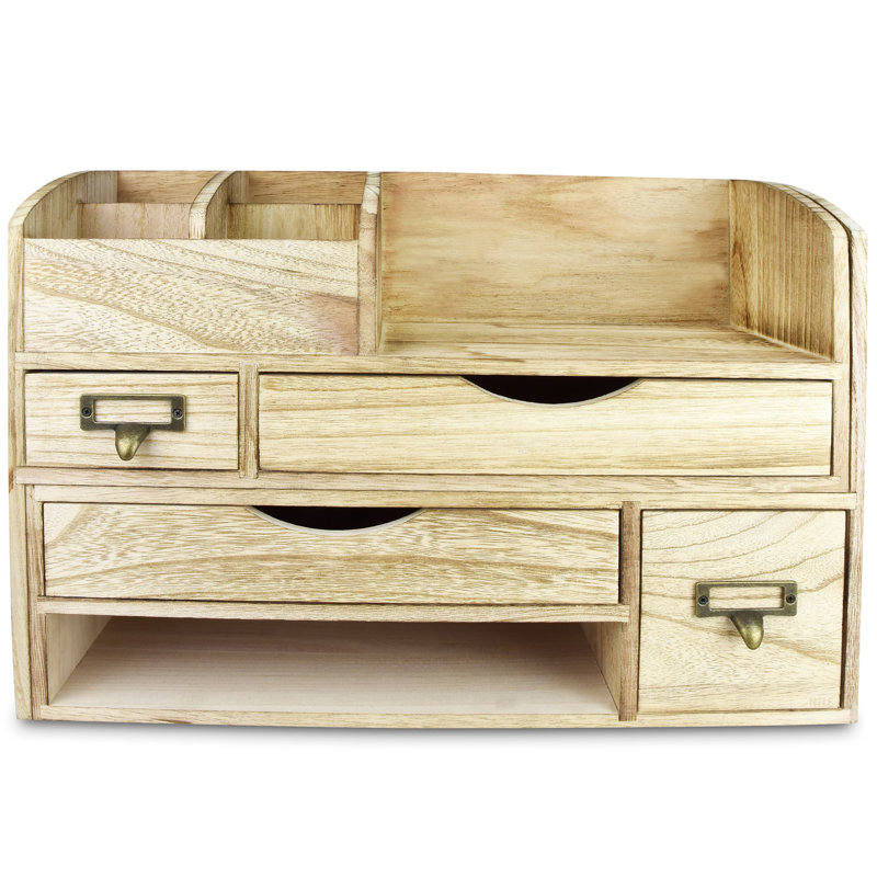 Loon Peak Riaria Adjule Wooden Desktop Organizer Office Supplies Riaria Adjule Wooden Desktop Organizer Office Supplies Storage Shelf Rack