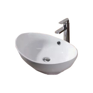 L-004 Bathroom Egg Ceramic Oval Vessel Bathroom Sink with Overflow