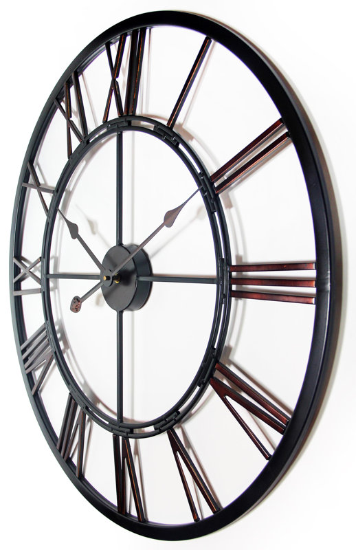 August Grove Drew Oversized Metal Wall Clock & Reviews Wayfair