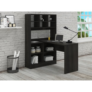 Bookcase Desk Combo Wayfair Yeadon L Shape Writing Desk With Hutch
