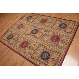 French Needlepoint Rug Wayfair One Of A Kind Emrich French Needlepoint Transitional 5 X 7 Wool Gold Blue Red Area Rug