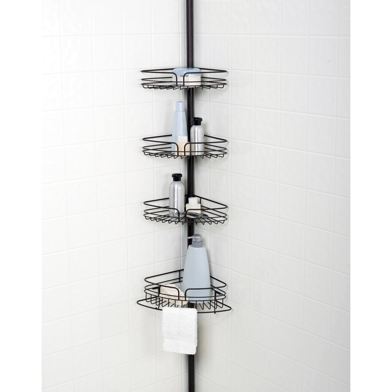 Versalot Tub And Shower Tension Pole Corner Shower Caddy