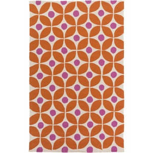 Miranda Burnt Orange/Magenta Indoor/Outdoor Area Rug