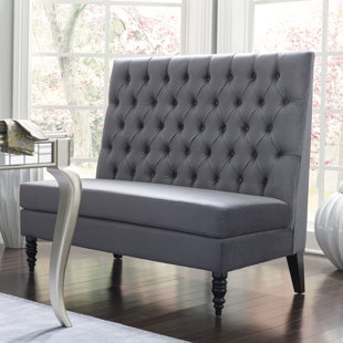 High Back Settee Bench Wayfair Greenford 49 5 Tufted Settee Bench