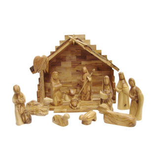 Nativity Set With Le Wayfair Modern Olive Wood Nativity Set With Le