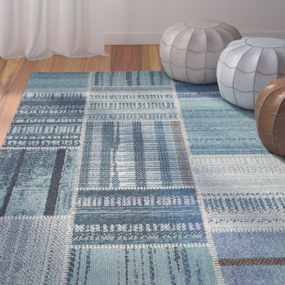 Bungalow Rose Damien Blue Area Rug