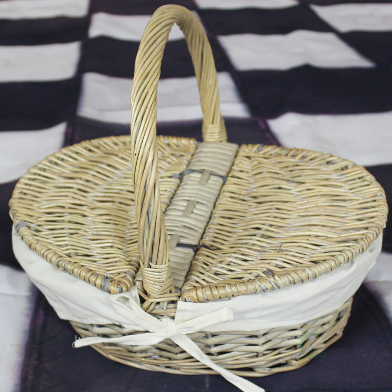 Quickway Imports Oval Willow Picnic Basket with Lid & Reviews Wayfair