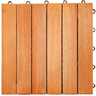 Outdoor Deck Tiles Planks You Ll Love Wayfair Tryon 12 X Eucalyptus Interlocking Deck Tile In Natural