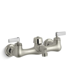 Knoxford Double Lever Handle Service Sink Faucet with Vacuum Breaker Threaded Spout