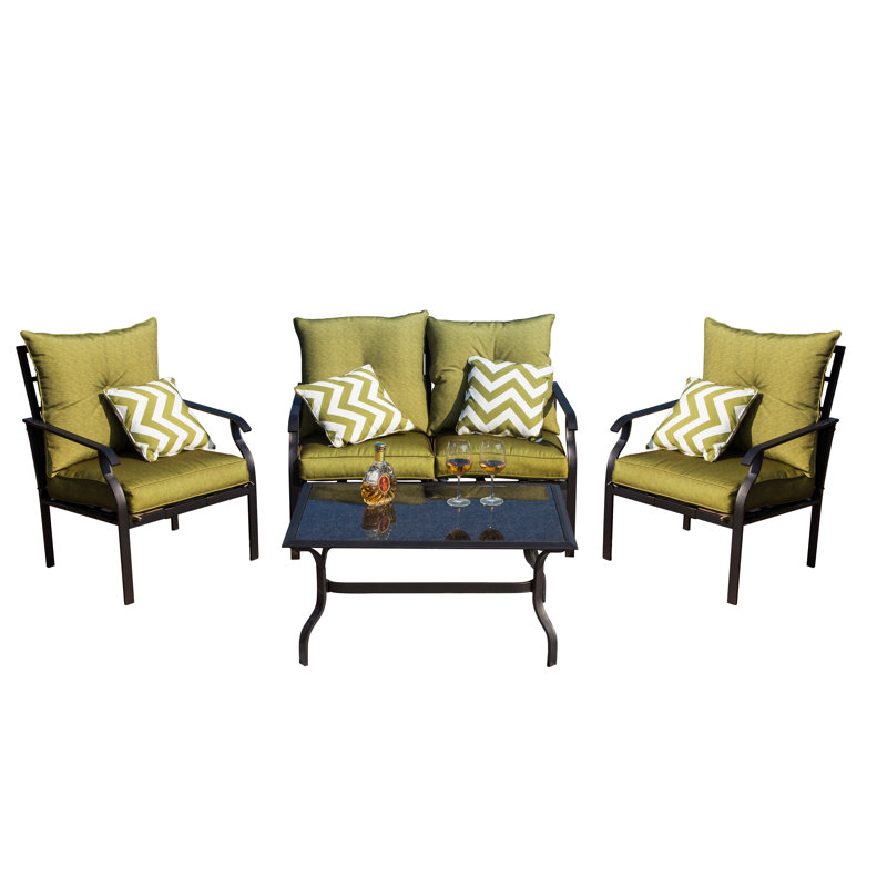 Gustavson 4 Piece Sofa Seating Group with Cushions & Reviews Joss & Main
